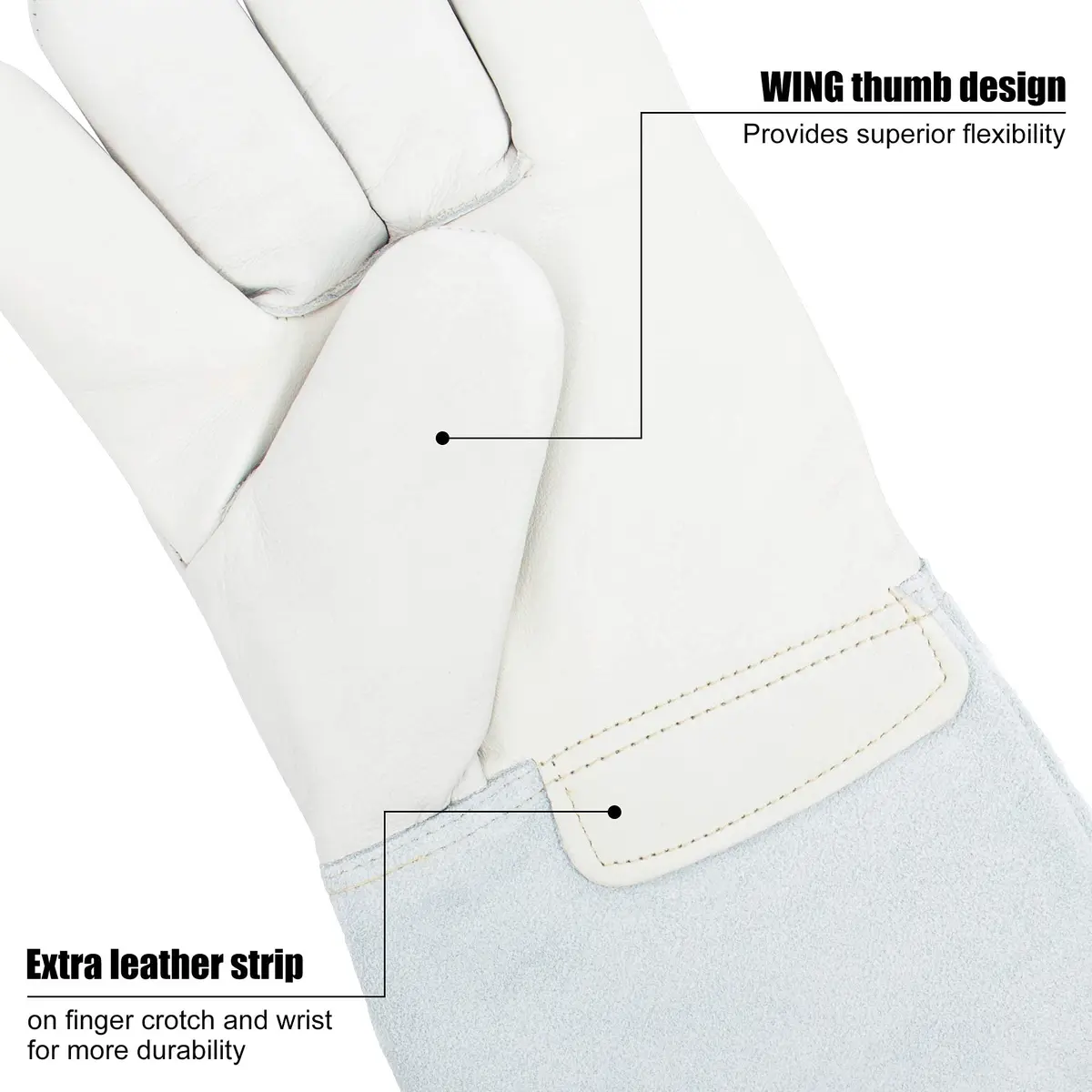 BEETRO Cryogenic Gloves for Liquid Nitrogen Handling -180°C (-292°F) 16 Inch (Pair) - view 9