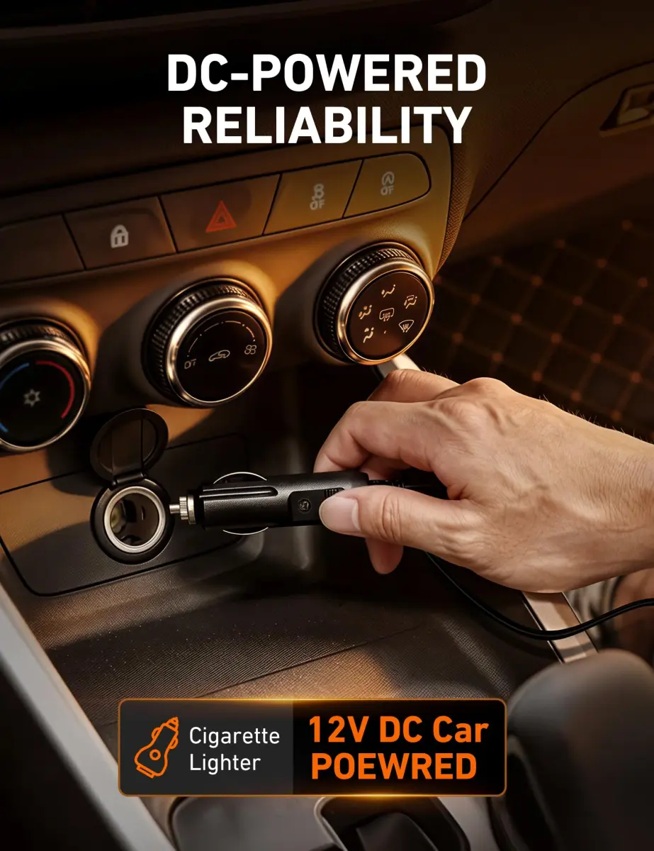 AstroAI AIRUN H Tire Inflator Portable Air Compressor 12V DC 35L/min | Fast Inflation for Car, Motorcycle, Bike Tires - view 2