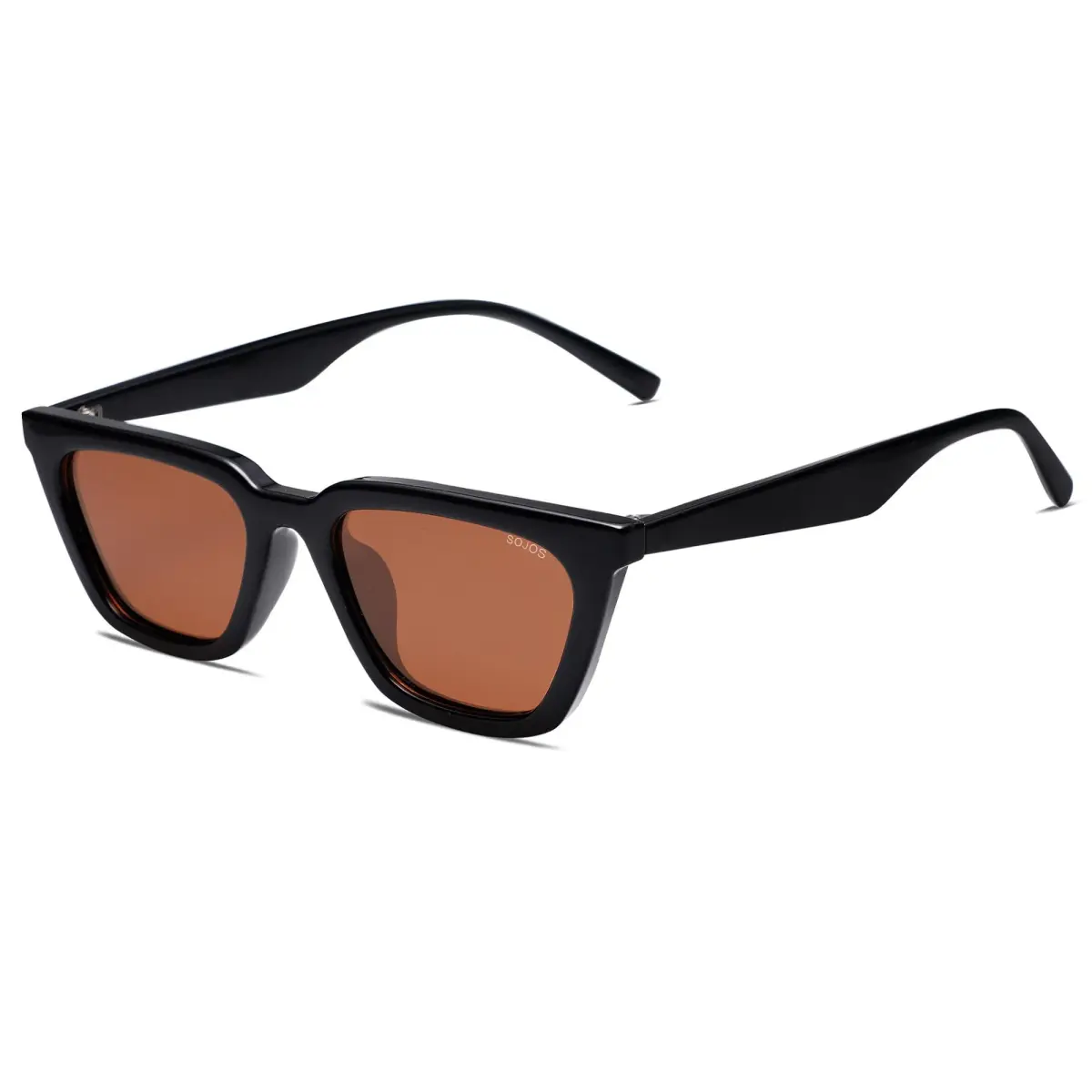 SOJOS Polarized Narrow Square Cateye Sunglasses SJ2169 Black/Brown | UV400 Protection for Eyes - main product image