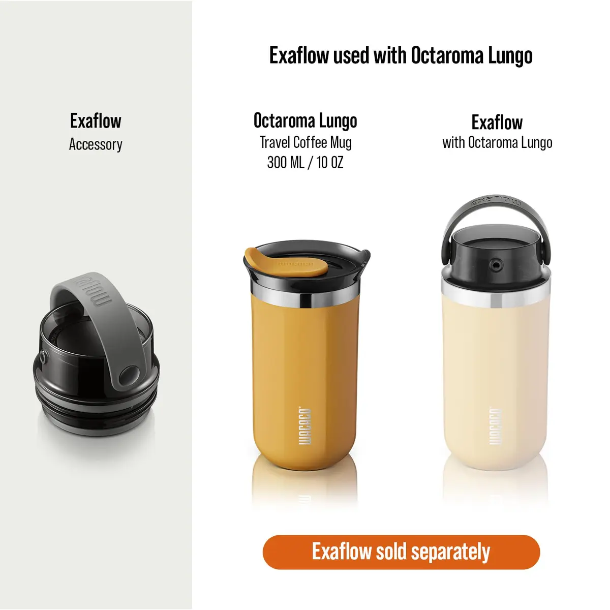 WACACO Octaroma Lungo Vacuum Insulated Coffee Mug 300ml | Travel Stainless Steel Tumbler with Leak-Proof Lid - view 7
