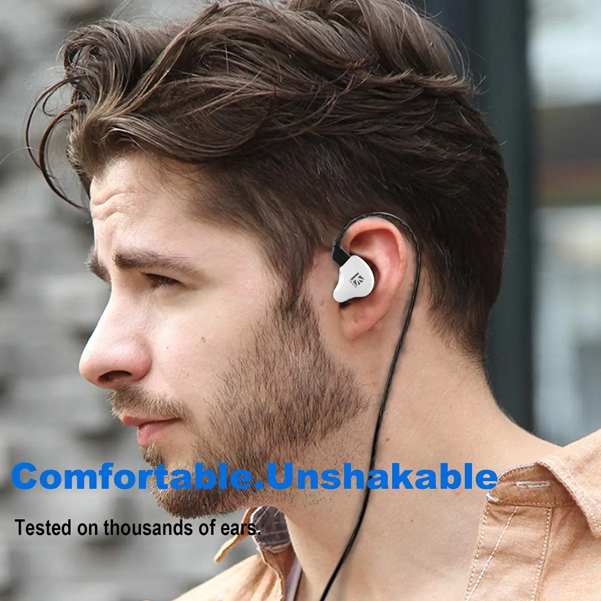 YINYOO KBEAR KS1 Wired Earbuds in Ear Monitor with Noise Canceling, High-Resolution Sound, Dual Magnetic Circuit, Tangle-Free Cable, White | Immersive Audio - view 6