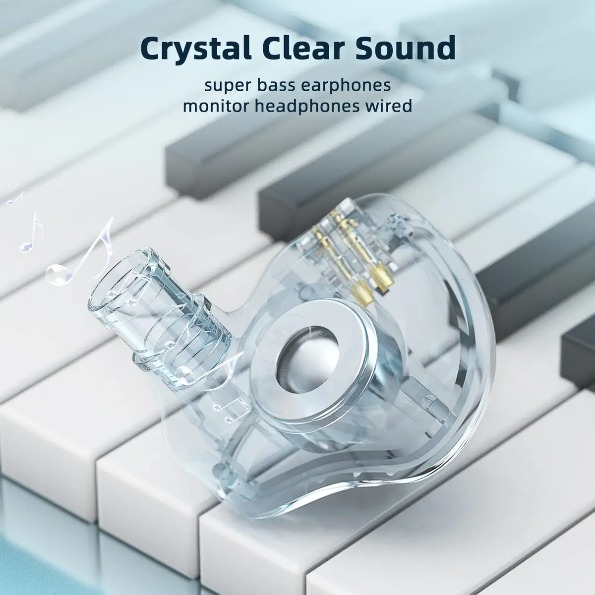 YINYOO KBEAR KS1 Wired Earbuds in Ear Monitor with Noise Canceling, High-Resolution Sound, Dual Magnetic Circuit, Tangle-Free Cable, White | Immersive Audio - view 3