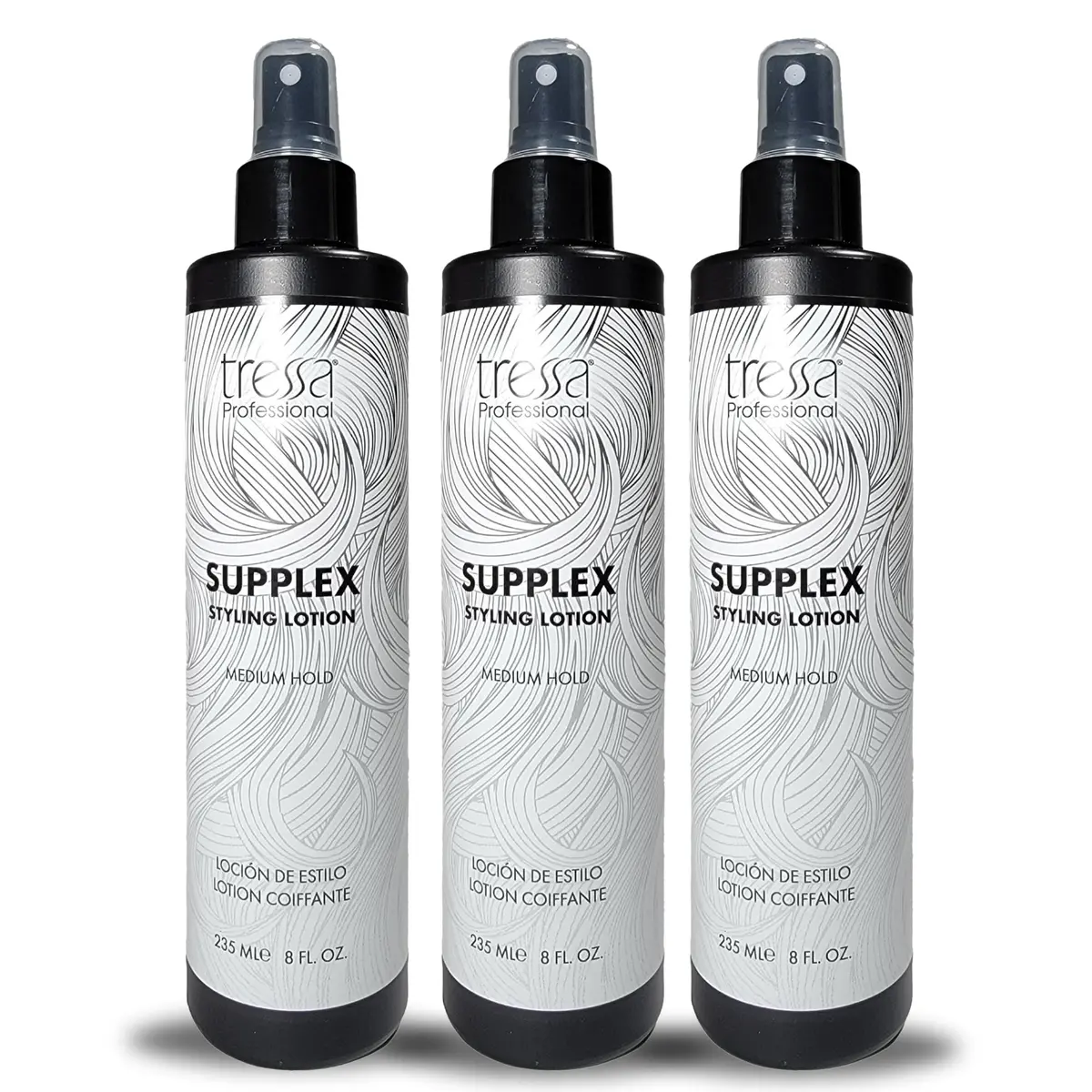 Tressa Supplex Styling Lotion Prevents Heat Damage, Medium Hold, Light Weight, 8.5 Fl Oz (3 Pack) | Supports Healthy Shine - main product image