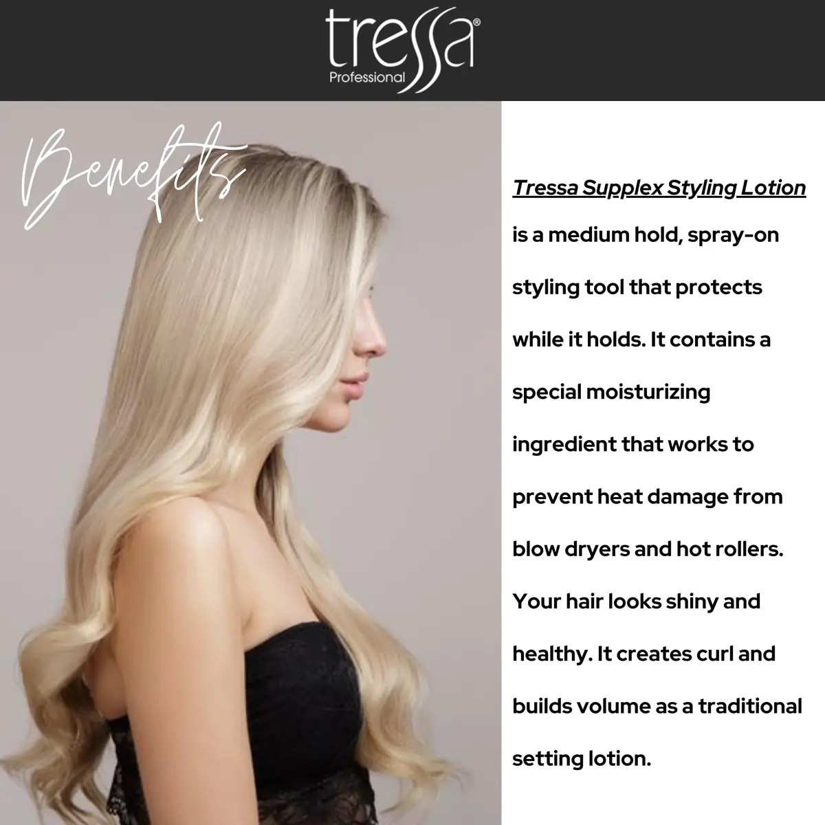 Tressa Supplex Styling Lotion Prevents Heat Damage, Medium Hold, 8.5 Fl Oz (2 Pack) | Protects Hair from Styling Tools - view 3