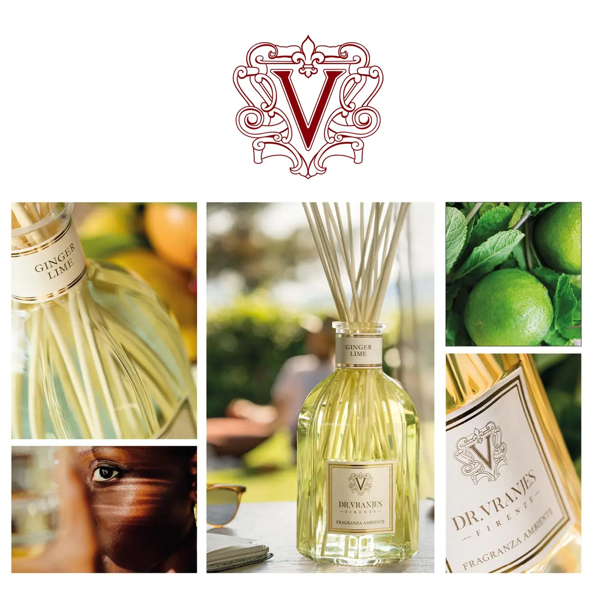 Dr. Vranjes Ginger Lime 500 ml Aroma Diffuser + Double Pack of White Sticks | Italian Luxury Home Fragrance - view 3