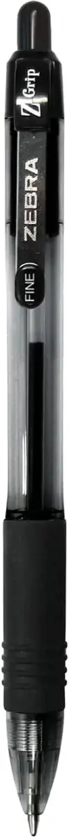 Zebra Pen Z-Grip Retractable Ballpoint Pens, Black Ink, 0.7mm Fine Point, 12-Pack | Smooth Writing for Students & Office - view 2