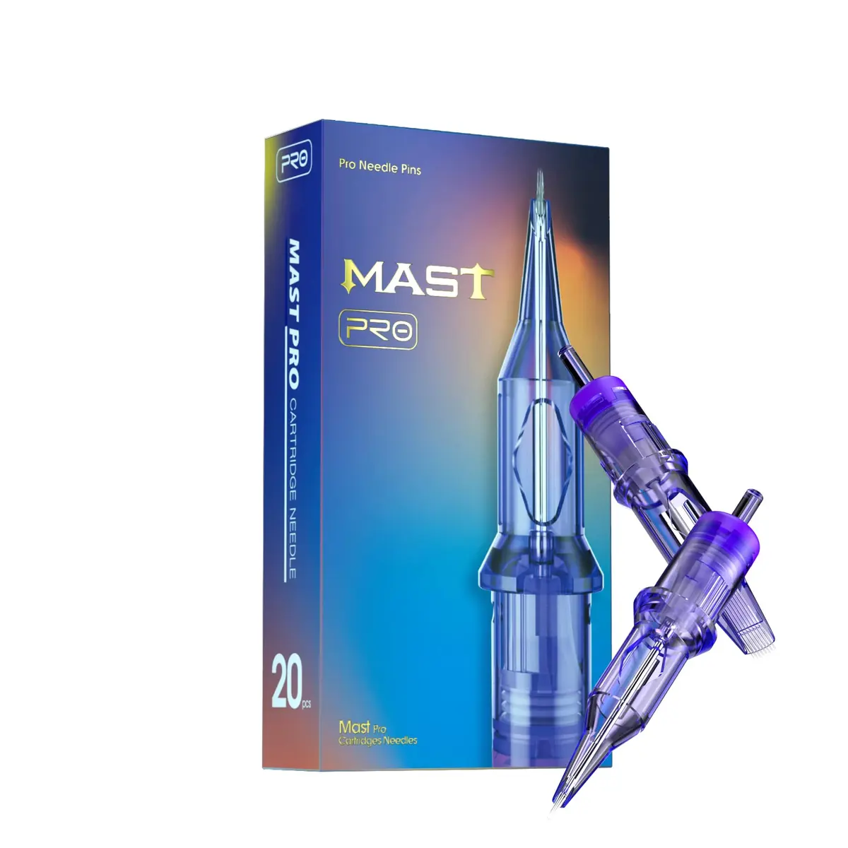 MAST TATTOO Disposable Needles 20Pcs Bugpin 1RL | Clear Plastic Body for Smooth Tattooing - main product image