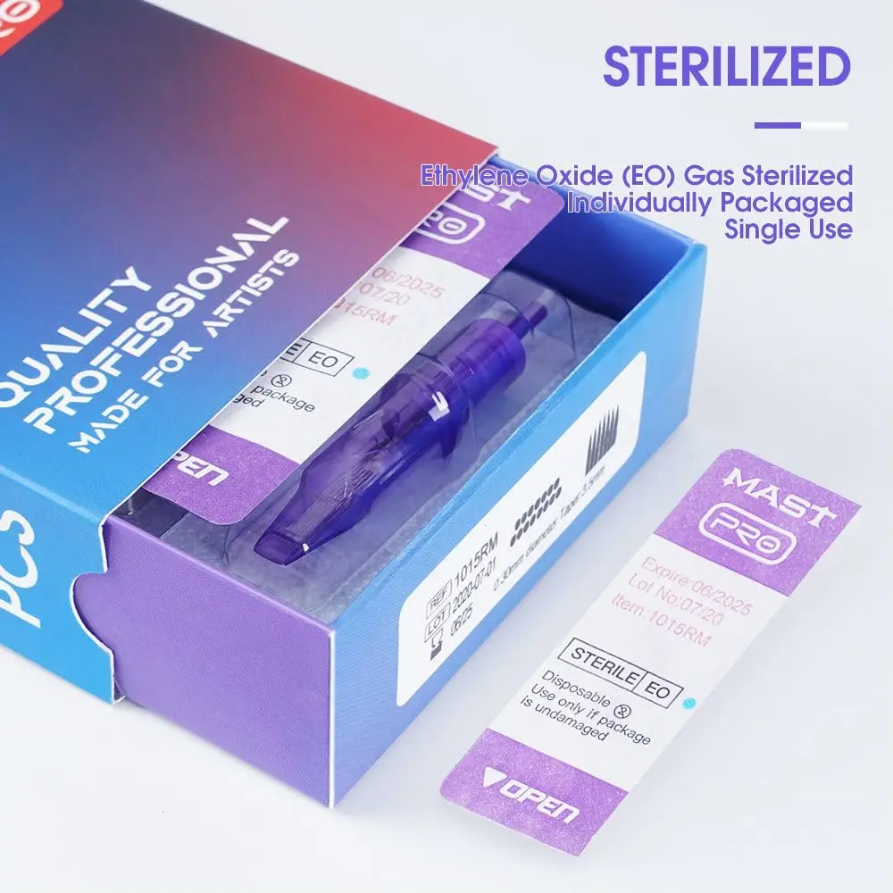 MAST TATTOO Disposable Needles 20Pcs Bugpin 1RL | Clear Plastic Body for Smooth Tattooing - view 9