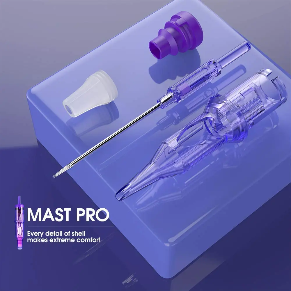 MAST TATTOO Disposable Needles 20Pcs Bugpin 1RL | Clear Plastic Body for Smooth Tattooing - view 2
