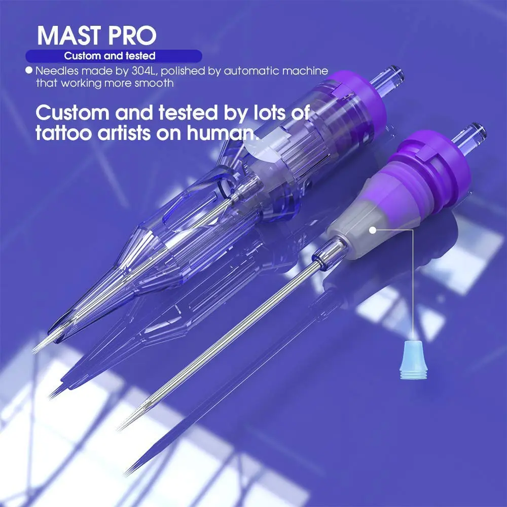 MAST TATTOO Disposable Needles 20Pcs Bugpin 1RL | Clear Plastic Body for Smooth Tattooing - view 3