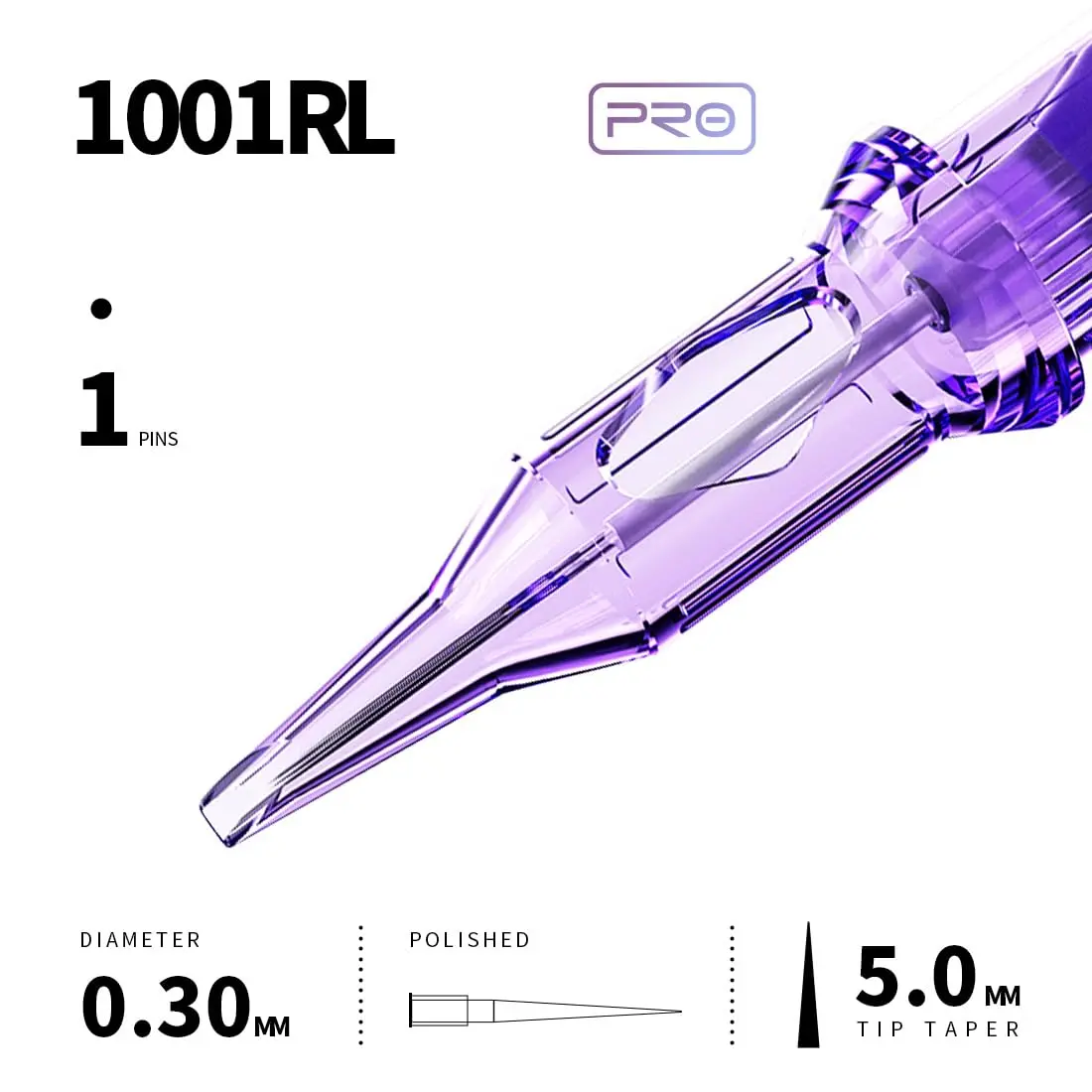 MAST TATTOO Disposable Needles 20Pcs Bugpin 1RL | Clear Plastic Body for Smooth Tattooing - view 4
