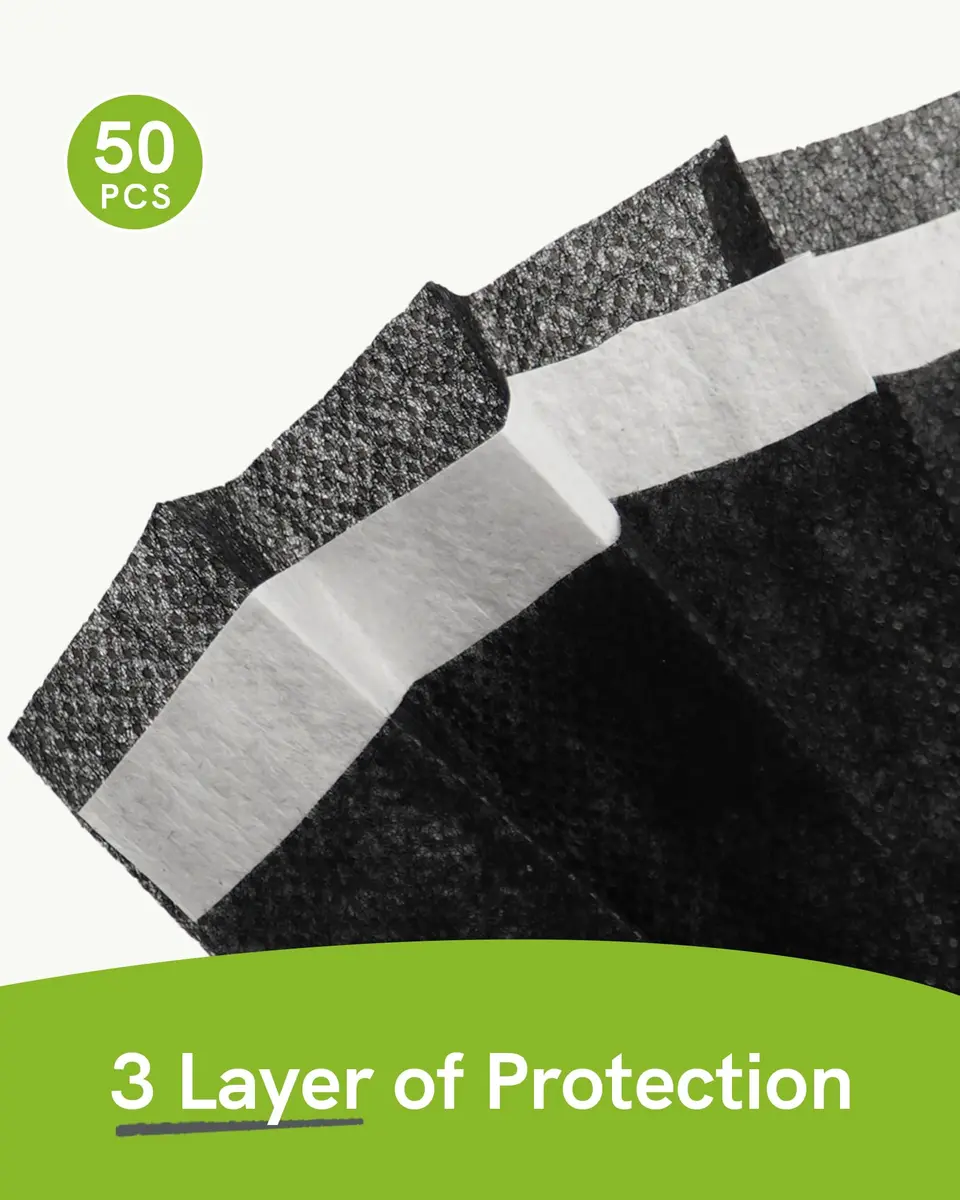 FriCARE Disposable Face Masks for Adults, 3 Ply ASTM Level 3 | Breathable & Comfortable, 50 Pack - view 5