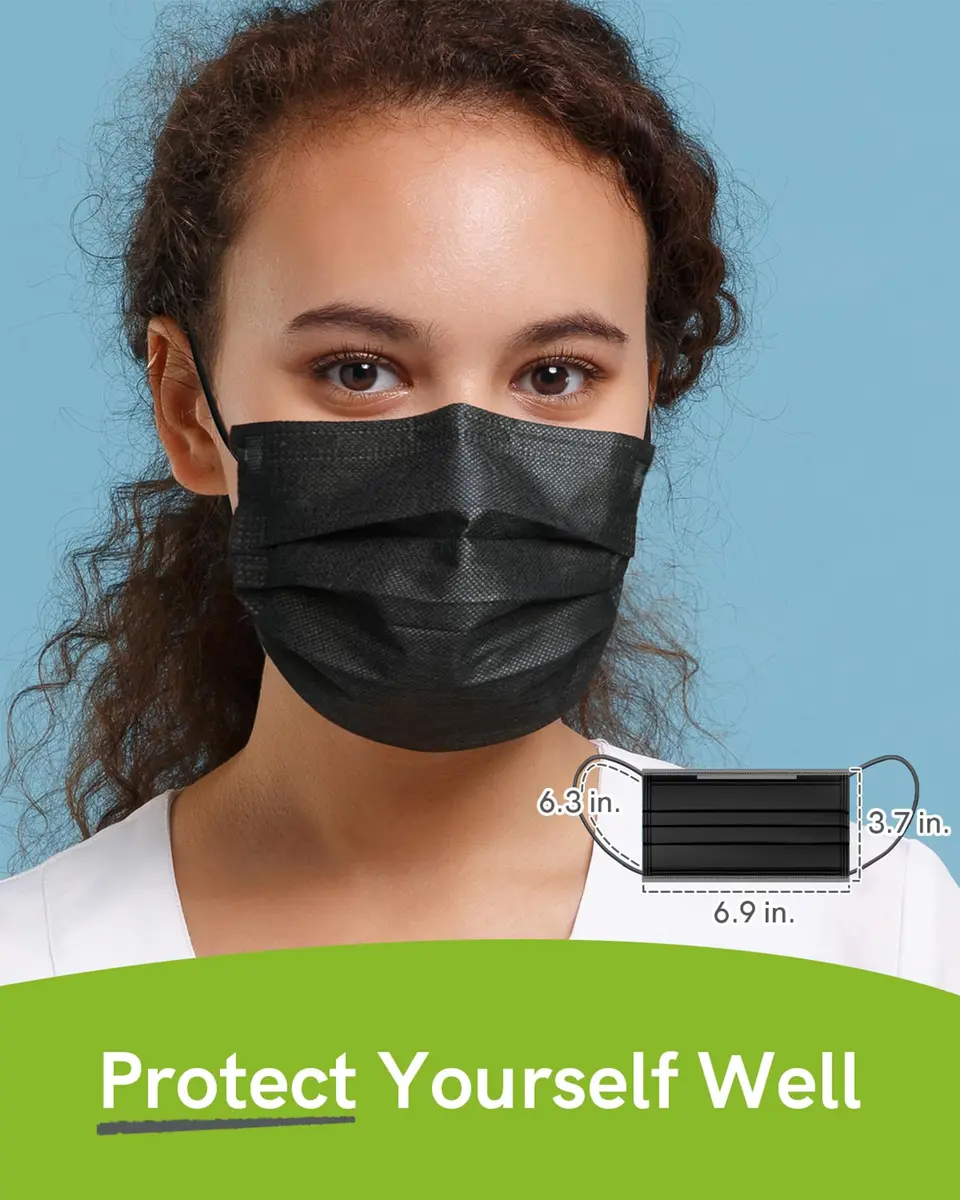 FriCARE Disposable Face Masks for Adults, 3 Ply ASTM Level 3 | Breathable & Comfortable, 50 Pack - view 7