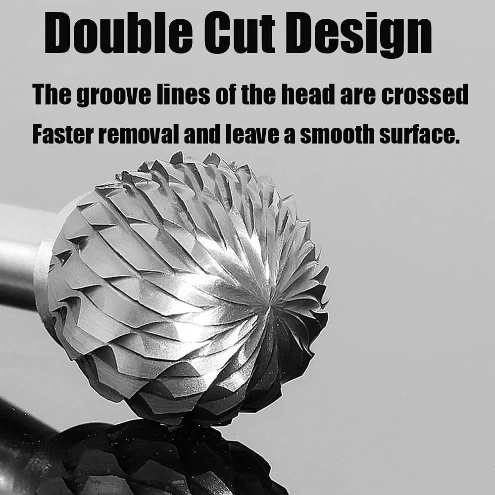 FOTYBEI Tungsten Carbide Rotary Burr Set 10PCS | Double Cut Carving Bits for Wood & Metal (45-50mm) - view 3