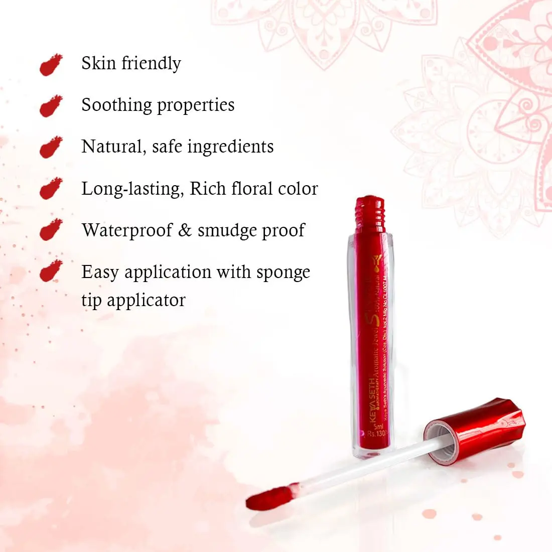 KEYA SETH AROMATHERAPY Aromatic Jewel Liquid Sindur Red 10ml (0.33 Fl Oz) | Waterproof Natural Herbal Formula - view 2