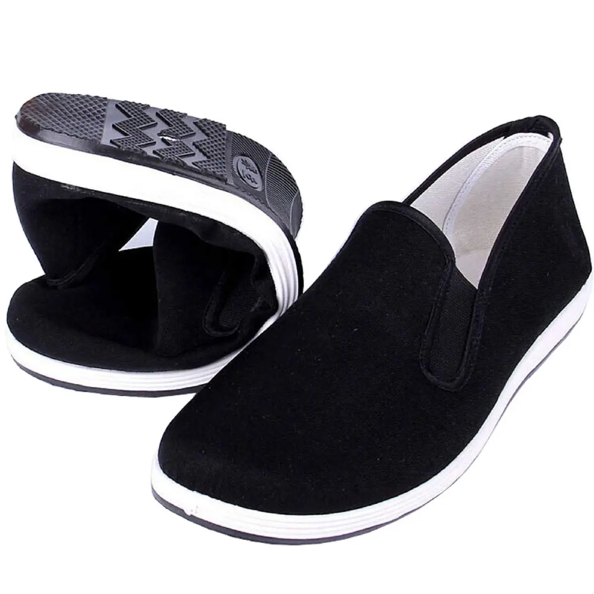 ANYWELL Black Martial Arts Shoes Rubber Sole Size 10 | Anti-Slip Canvas for Tai Chi & Kung Fu - main product image
