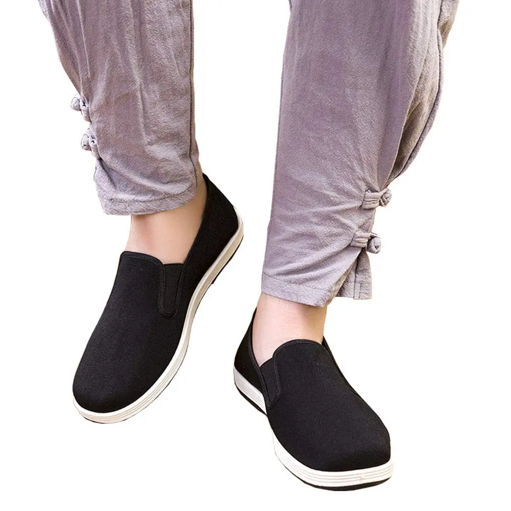 ANYWELL Black Martial Arts Shoes Rubber Sole Size 10 | Anti-Slip Canvas for Tai Chi & Kung Fu - view 3
