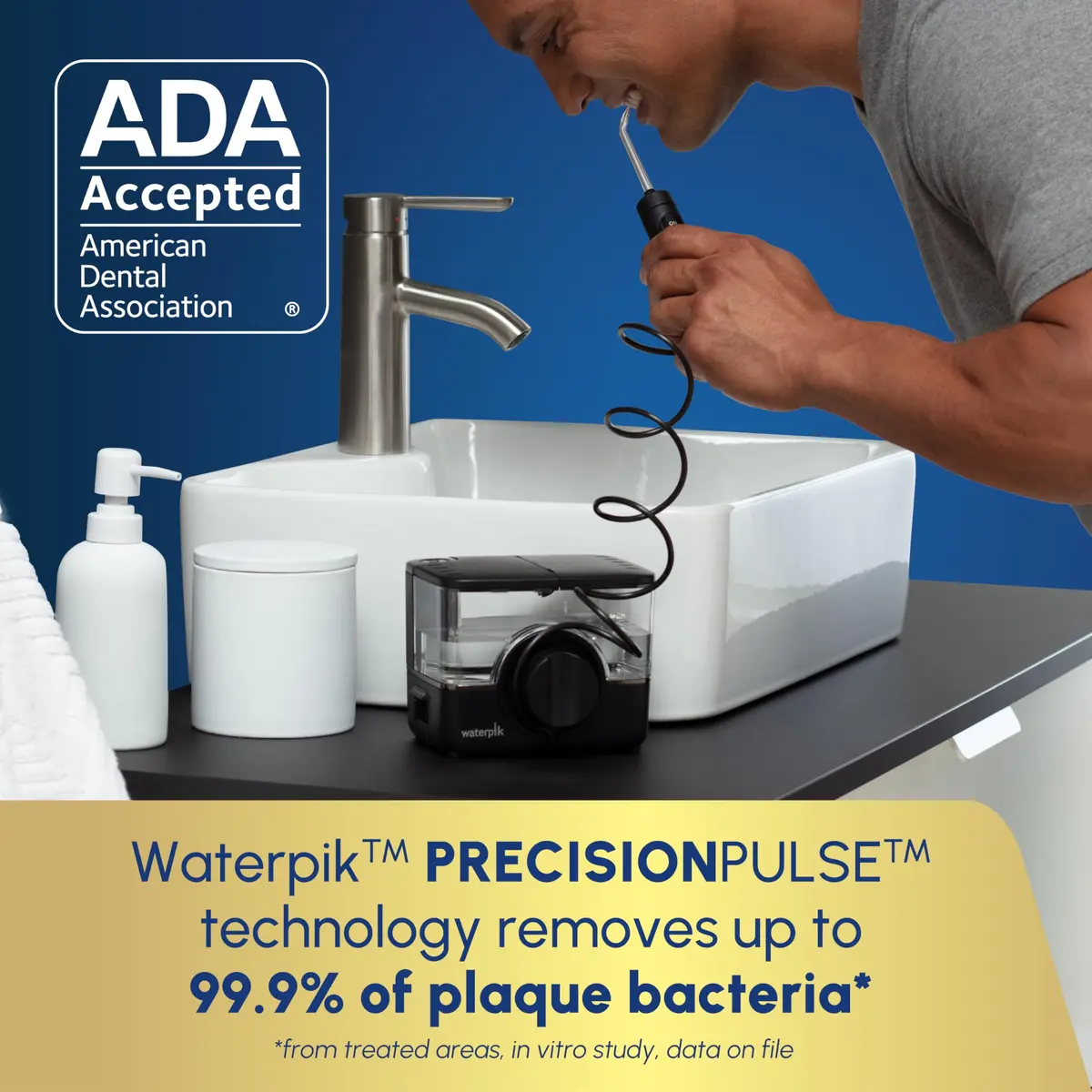 Waterpik ION Rechargeable Water Flosser with 10 Settings, 7 Tips, Black | ADA Accepted Oral Irrigator for Gum Health - view 3
