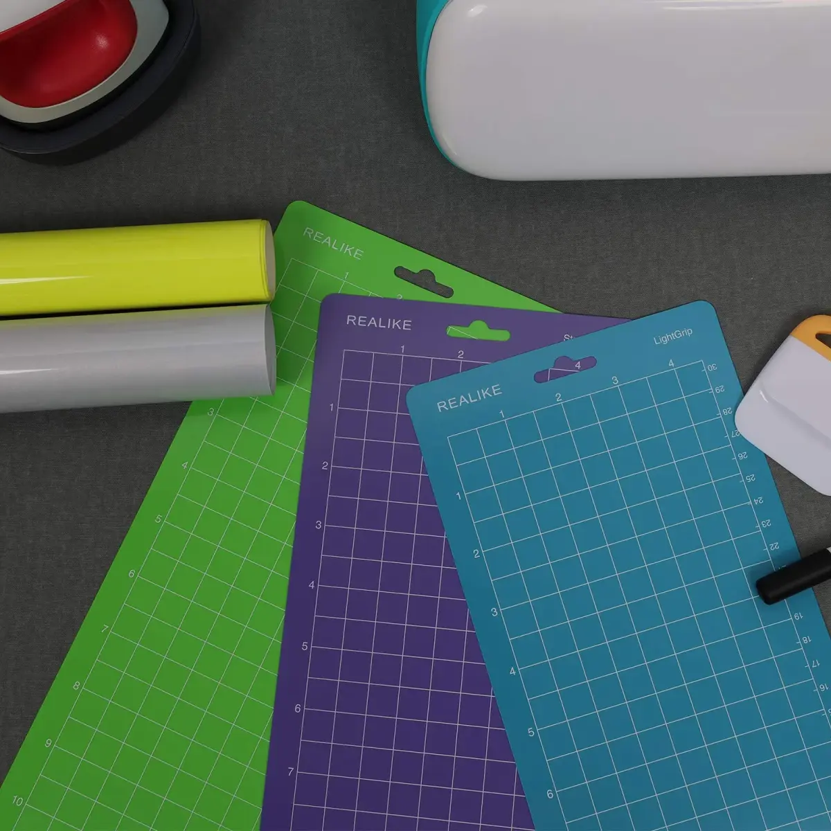 REALIKE Cutting Mat for Cricut Joy 4.5x12 inch (3 Mats) | StandardGrip, LightGrip, StrongGrip Adhesive Craft Mats - view 7