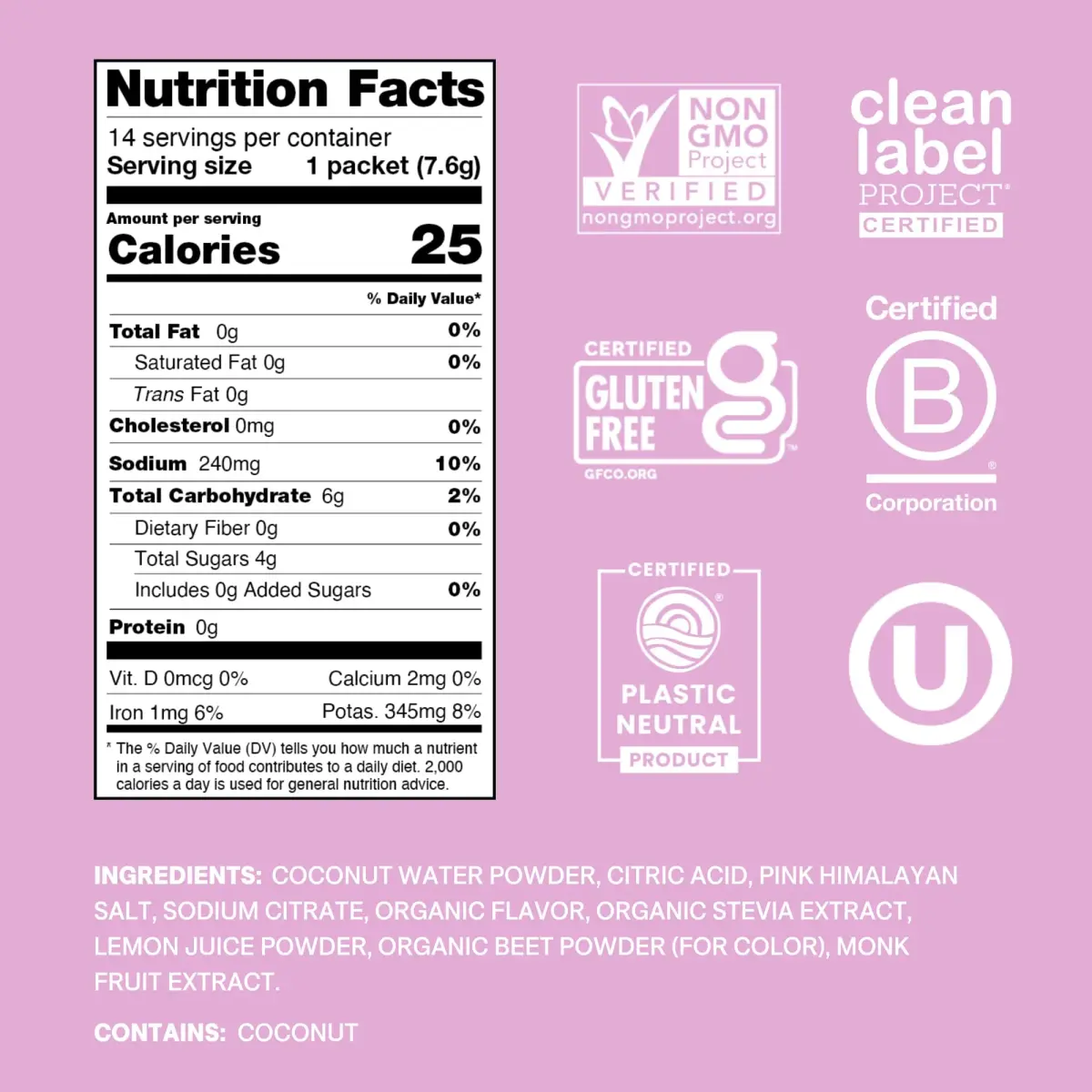 Cure Hydration Electrolyte Drink Powder Watermelon 14 Packets | Hydration with Natural Ingredients - view 2