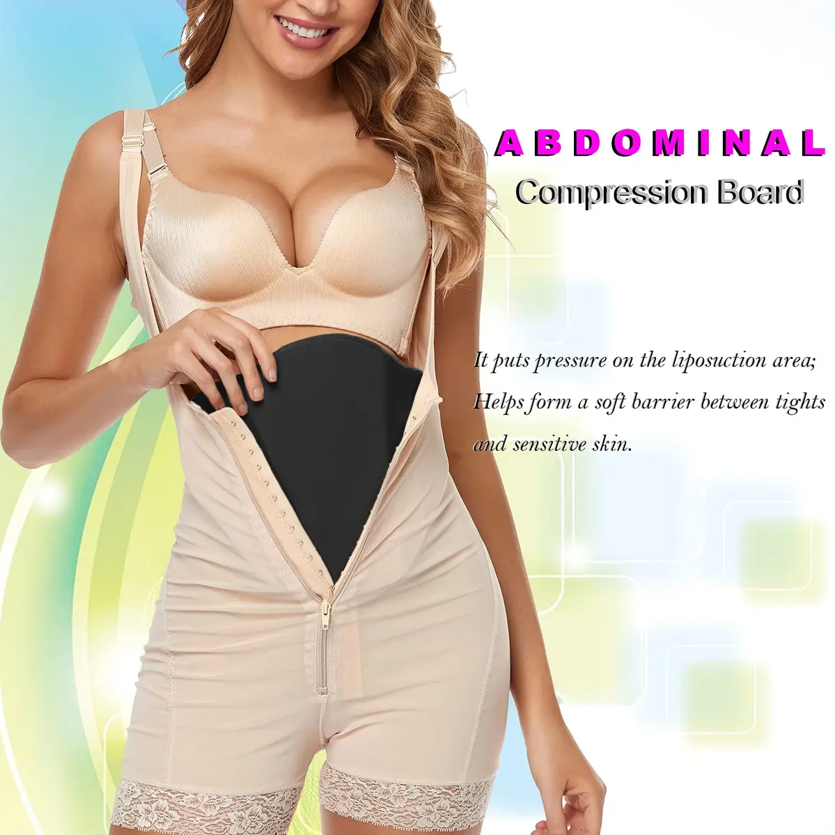 Moolida Post Surgery Abdominal Board for Liposuction & Tummy Tucks | Black, One Size - view 5