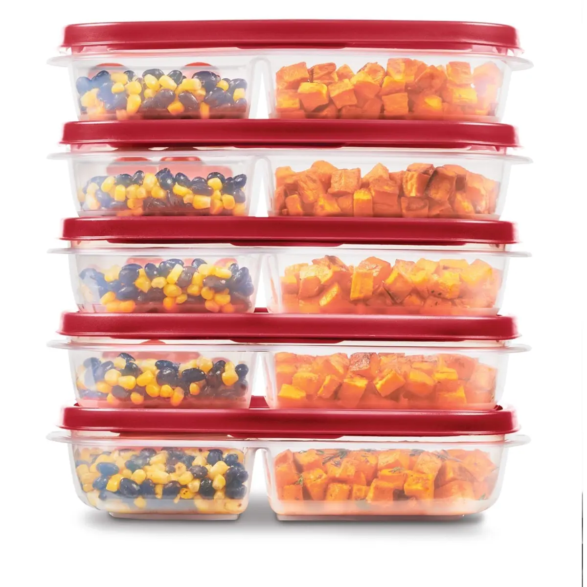 Rubbermaid EasyFindLids Meal Prep Containers 5.1 Cup Red | Modular, Stackable & Microwave Safe - main product image