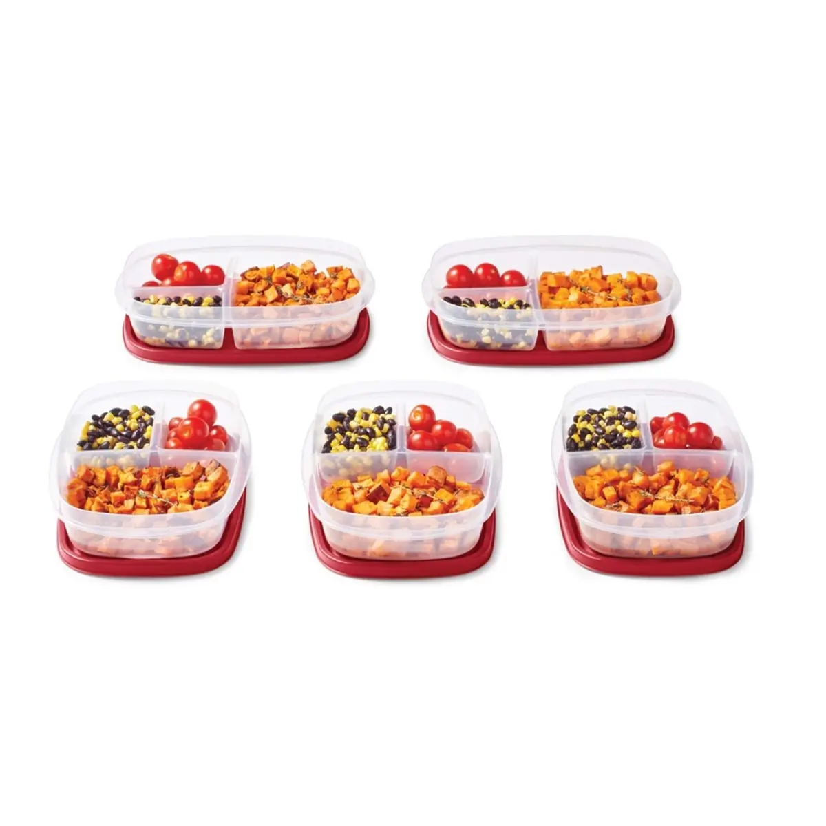 Rubbermaid EasyFindLids Meal Prep Containers 5.1 Cup Red | Modular, Stackable & Microwave Safe - view 4