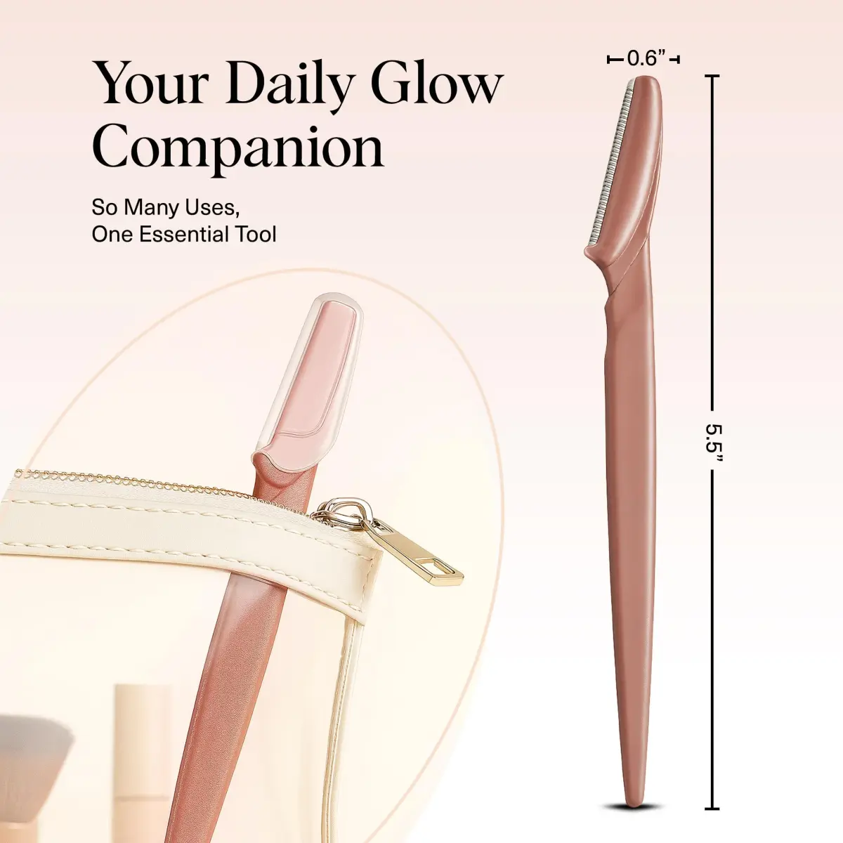 Kitsch Dermaplane Razor for Women Face – Terracotta, 12 Count | Gentle Exfoliation & Facial Hair Removal - view 5