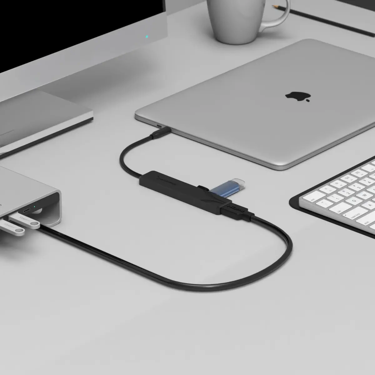 SABRENT USB-C Hub 5-in-1 with 4K@60Hz HDMI, 100W PD, 3x USB-A Ports | Lightweight Aluminum, Plug & Play - view 2