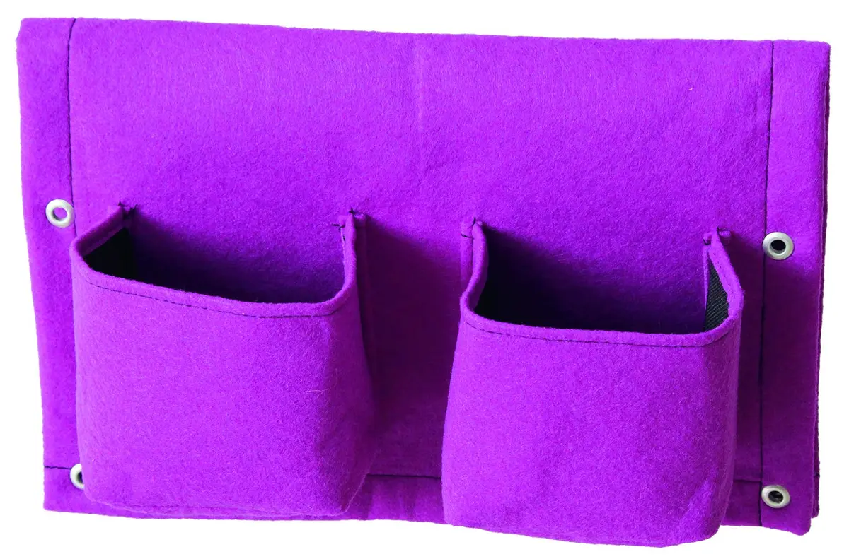 VegTrug Balcony Planter, 4-Pocket Rail Planter, Moisture-Lined Surface, Purple, 16.54" x 22.83" x 3.94" - view 2