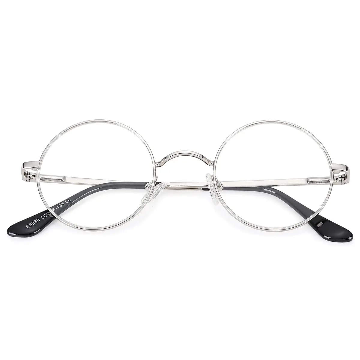 Pro Acme Non Prescription Clear Lens Glasses Retro Small Round Metal Frame (Gold + Silver) | Classic Style & Comfort - view 6