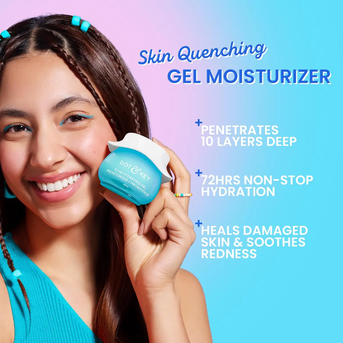 Dot & Key 72HR Hydrating Gel Moisturizer + Probiotics | Water Gel for Skin Hydration & Barrier Boost - view 4