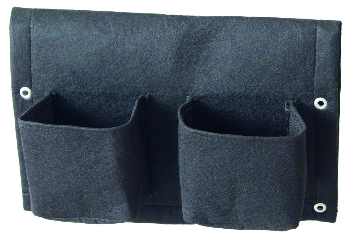 VegTrug Balcony/Rail Felt Planter 4 Pocket Black | Railing Garden Planter for Balcony & Fence - view 2