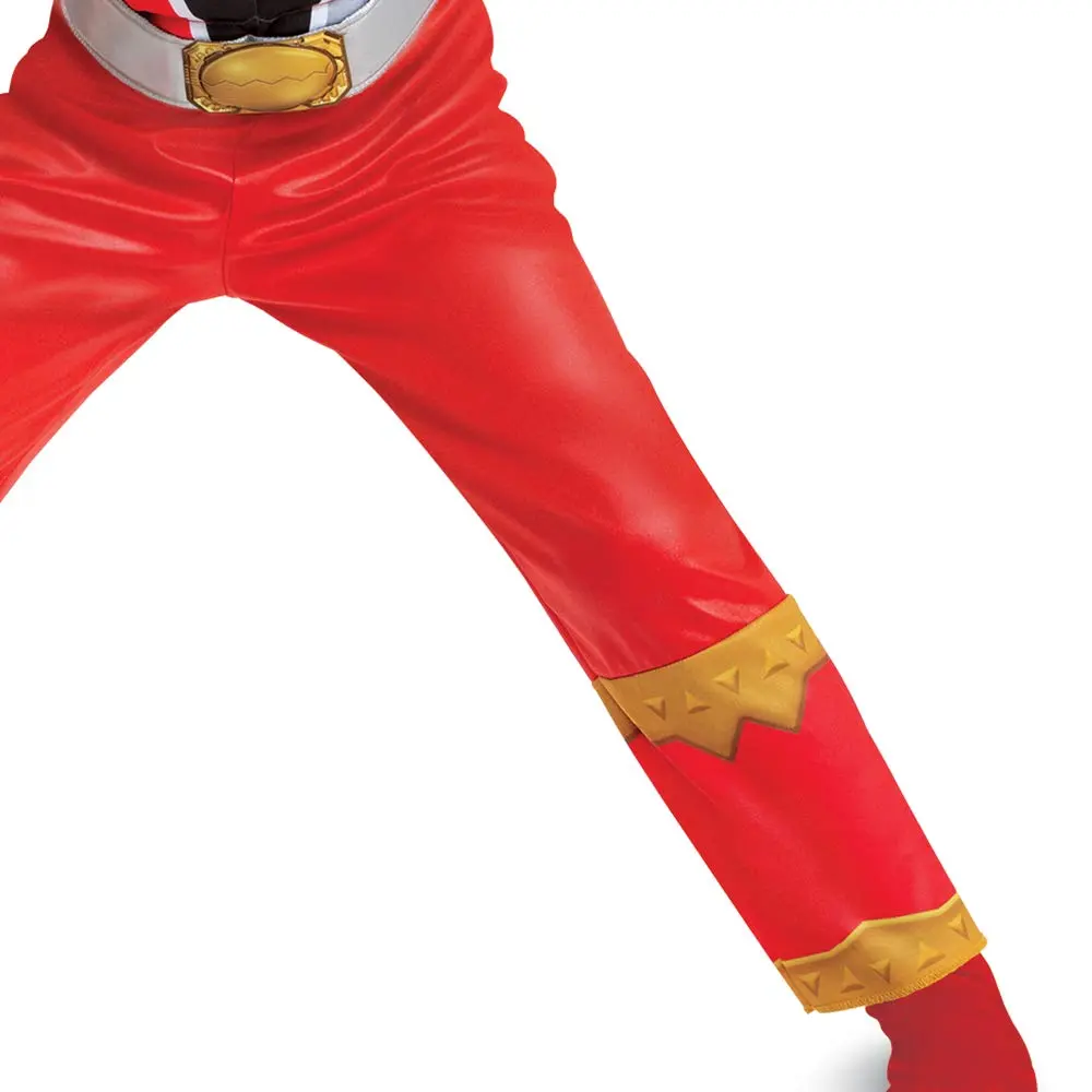 Disguise Red Ranger Toddler Size Muscle Costume | Official Power Rangers Dino Fury Outfit with Mask (Large 4-6) - view 5