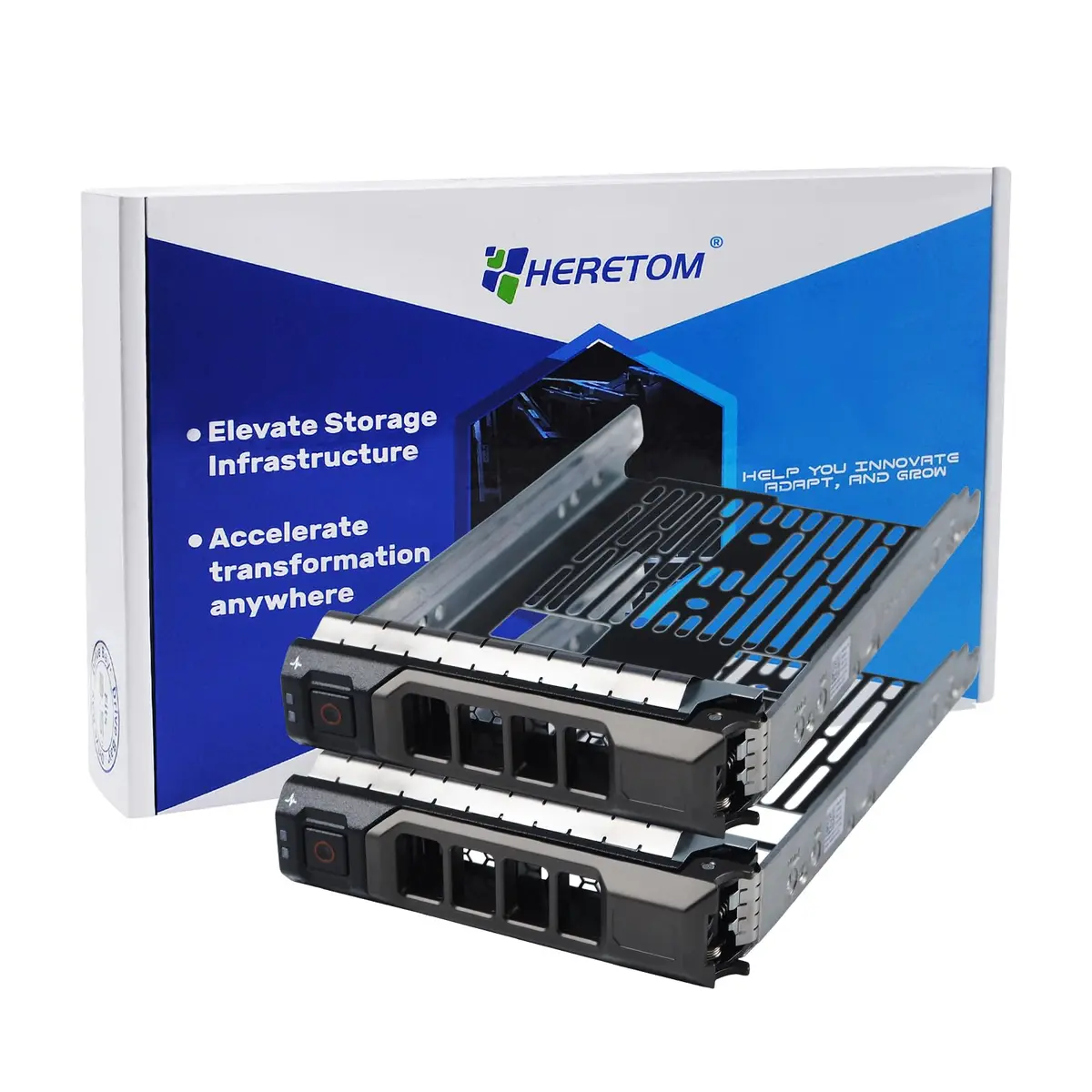 Heretom 2-Pack Hard Drive Tray Caddy 3.5 SSD F238F | Metal Durable Support for Dell PowerEdge & PowerVault (70-120c) - main product image