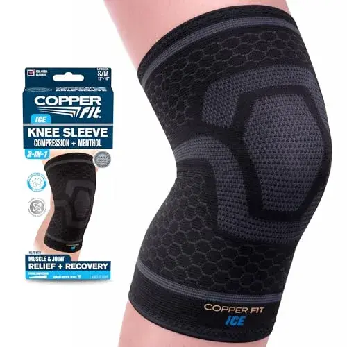 Copper Fit COOL Knee Compression Sleeve for Pain Relief 2XL (20"-22") | FDA Approved & Doctor Recommended Support - main product image