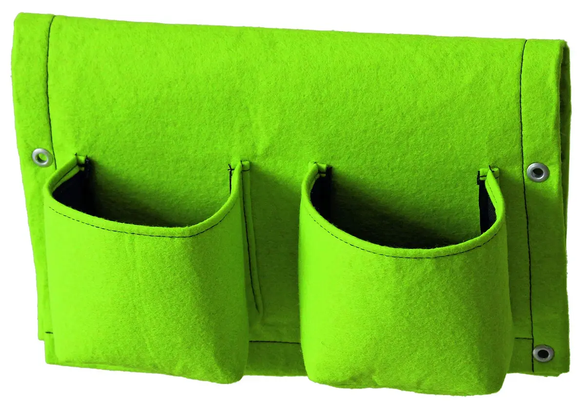 VegTrug Balcony Planter, 4-Pocket Rail Planter, Moisture-Lined Surface, Lime Green | Space-Saving Vertical Garden - view 2