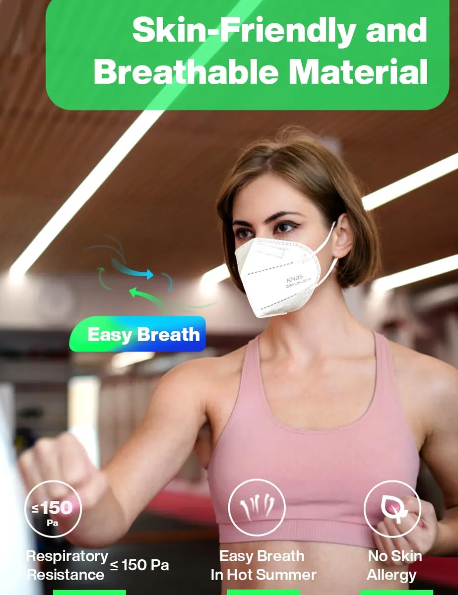 Boncare KN95 Face Mask 30 PCs | 5-Layer Breathable Comfort for Men & Women (White) - view 5