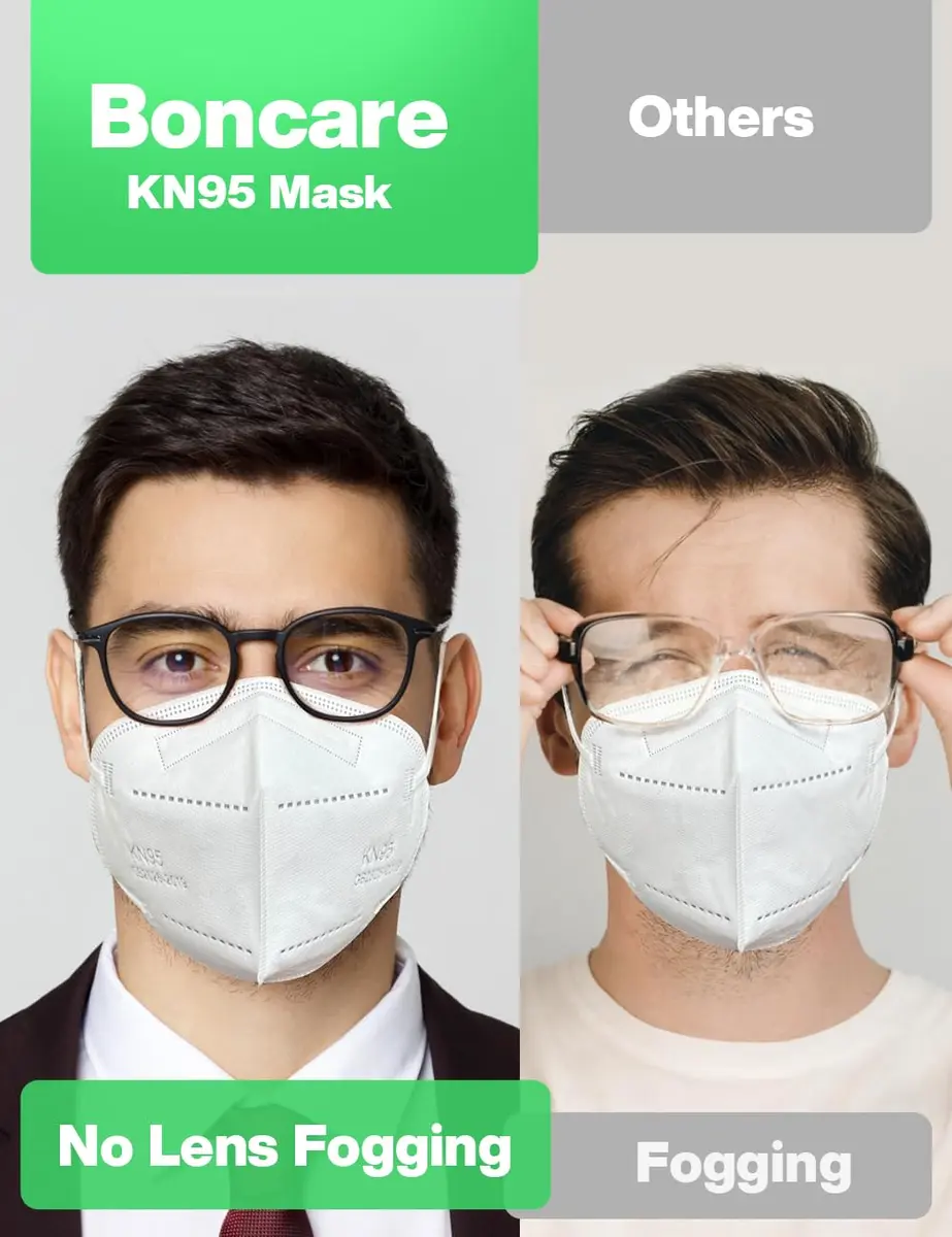 Boncare KN95 Face Mask 30 PCs | 5-Layer Breathable Comfort for Men & Women (White) - view 7