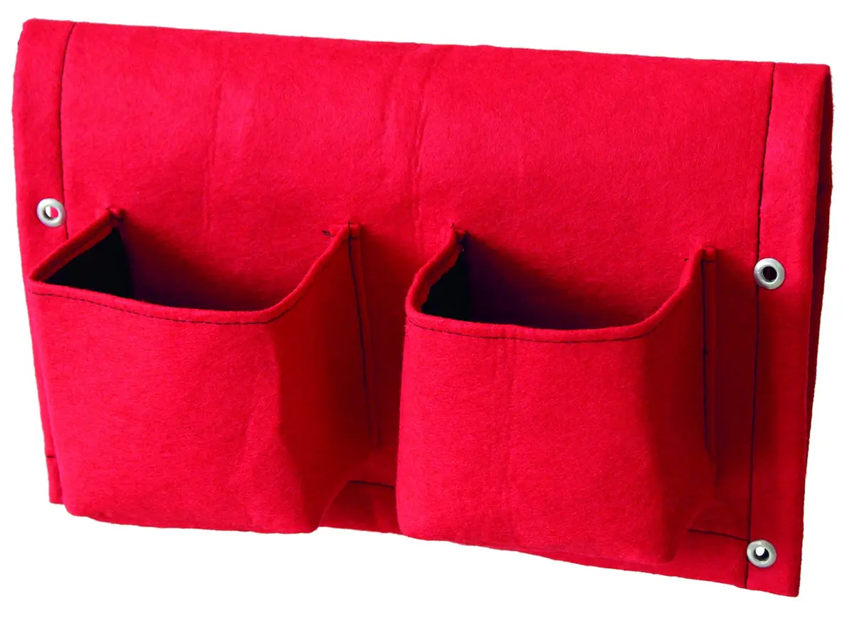 VegTrug Balcony Felt 4 Pocket Red x3 Rail Planter | Railing Herb & Flower Garden - view 2