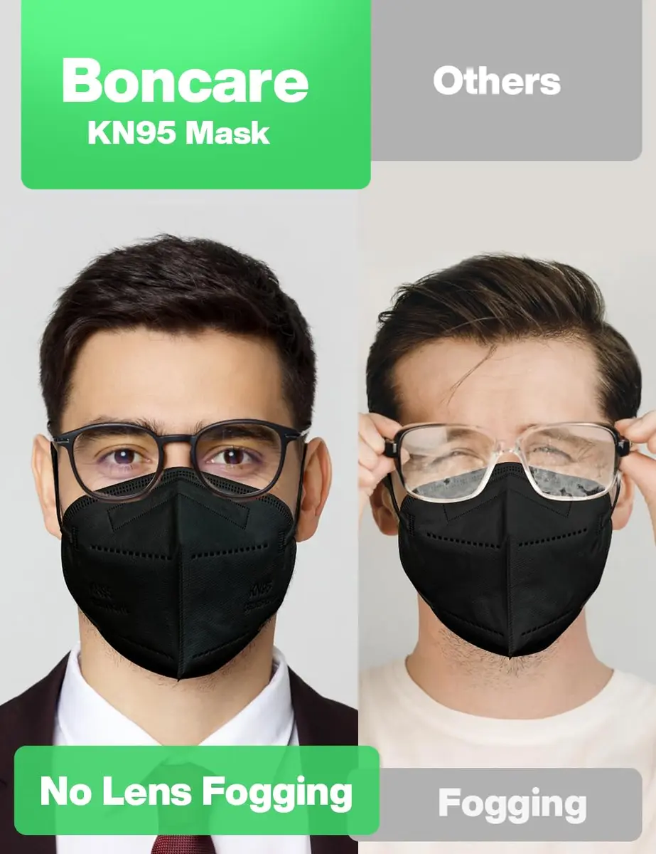 Boncare KN95 Black Face Masks 30 Pcs | 5-Layer Filtration ≥95% Breathable - view 7