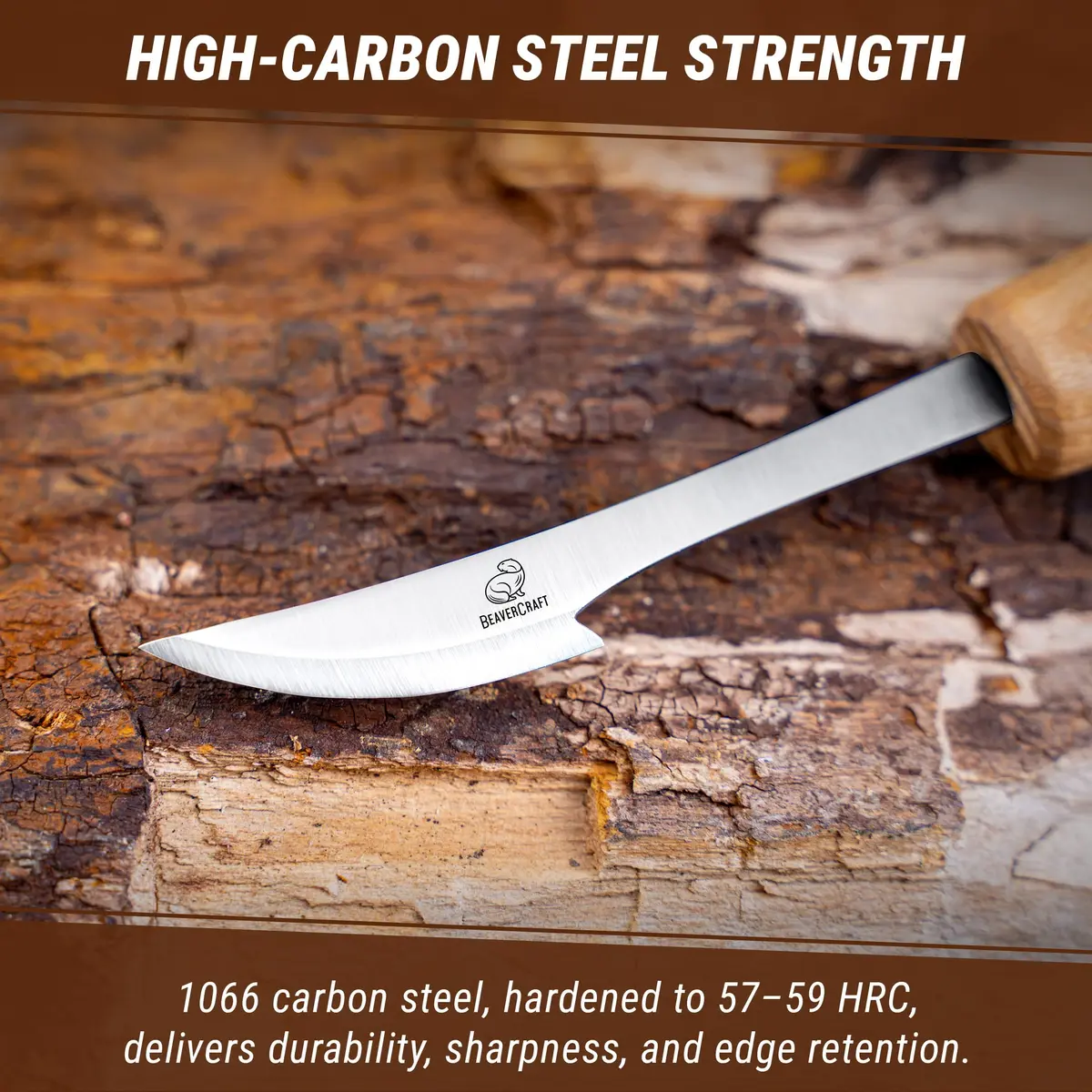 BeaverCraft Wood Carving Knife C17P - Sloyd Chip Carving Knife Carbon Steel for Beginners & Pros - view 5