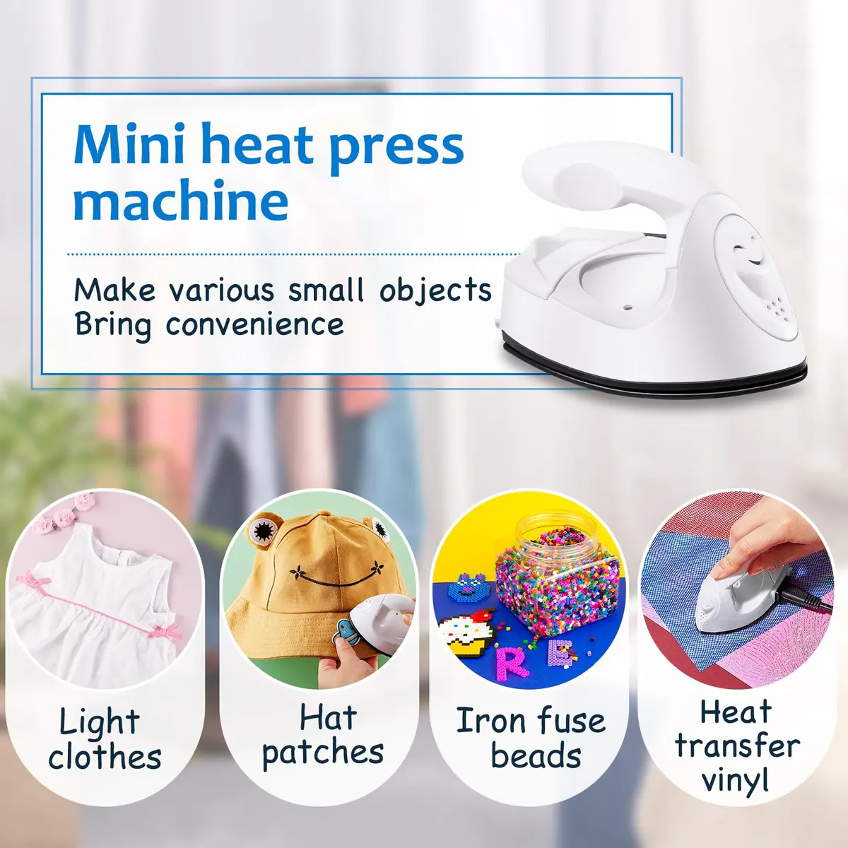 Honoson White Heat Pres | Mini Craft Iron with Charging Base, 10x6x7cm, Portable DIY Tool - view 5