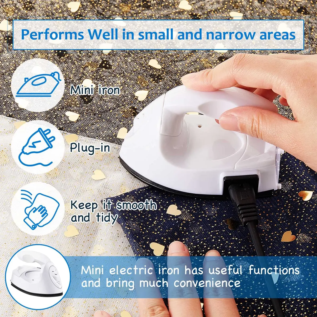 Honoson White Heat Pres | Mini Craft Iron with Charging Base, 10x6x7cm, Portable DIY Tool - view 6