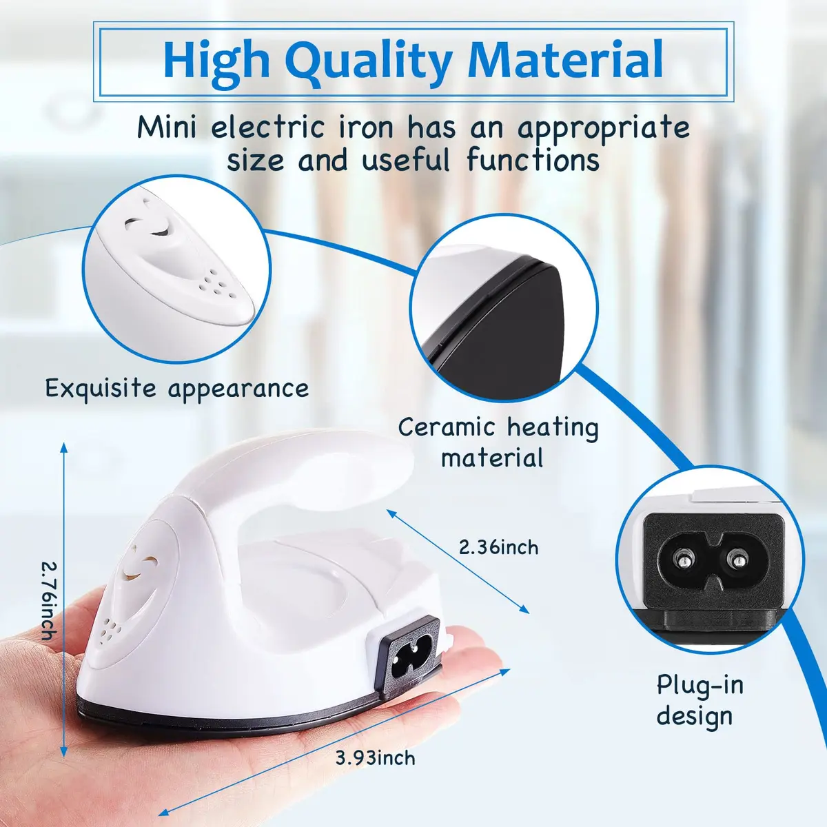 Honoson White Heat Pres | Mini Craft Iron with Charging Base, 10x6x7cm, Portable DIY Tool - view 2