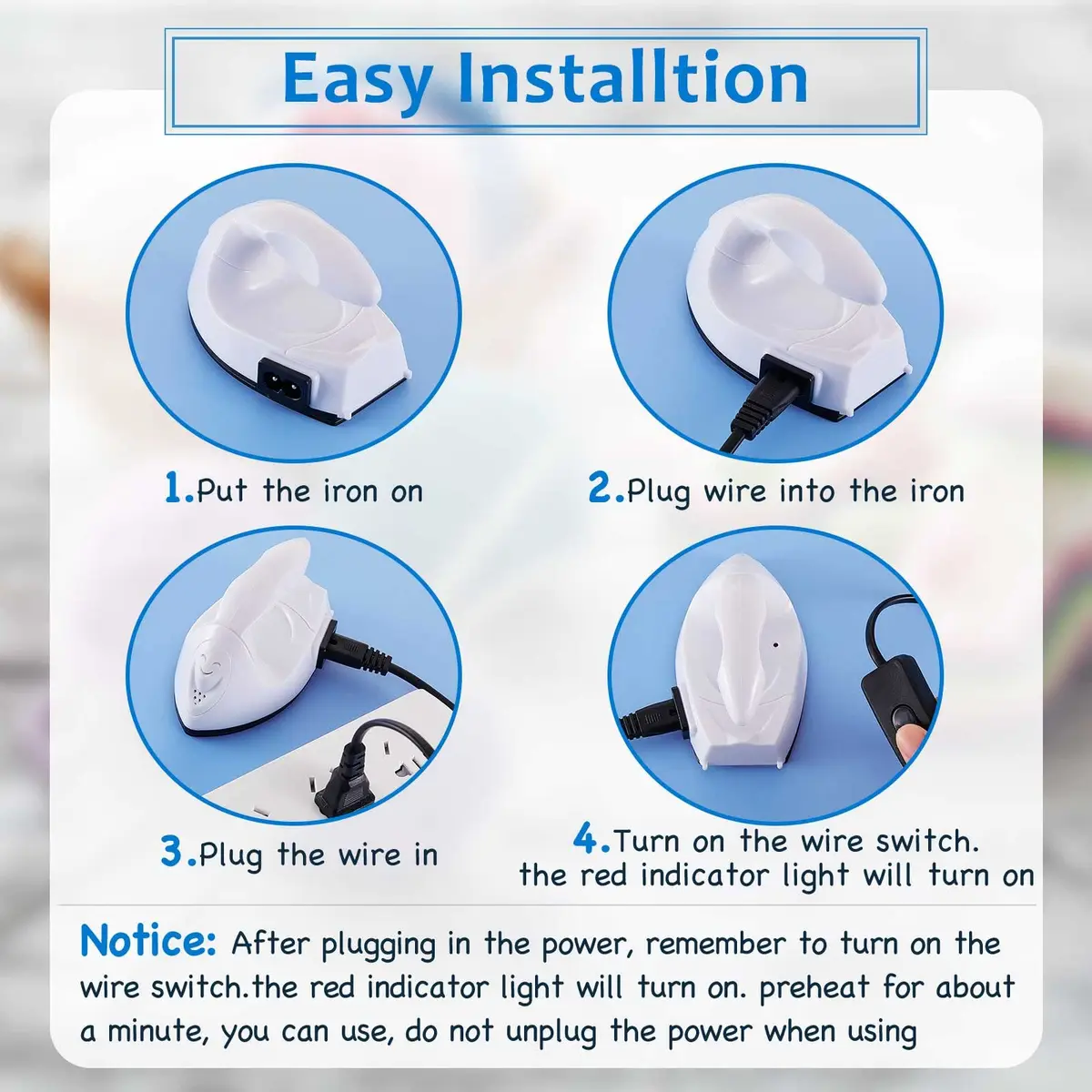 Honoson White Heat Pres | Mini Craft Iron with Charging Base, 10x6x7cm, Portable DIY Tool - view 3