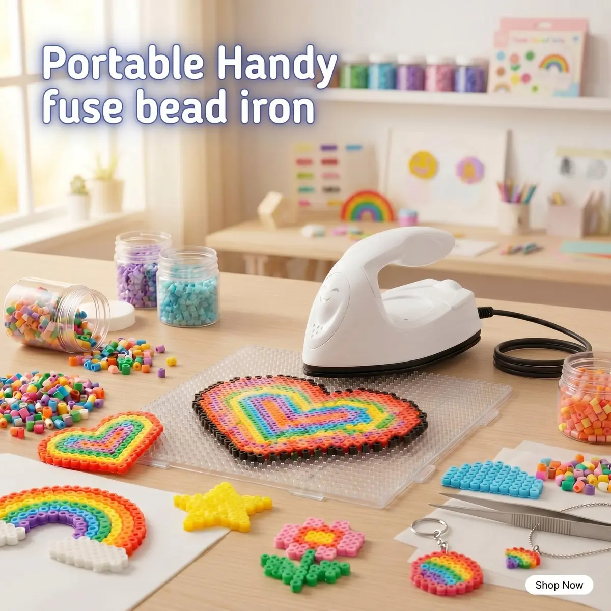 Honoson White Heat Pres | Mini Craft Iron with Charging Base, 10x6x7cm, Portable DIY Tool - view 4