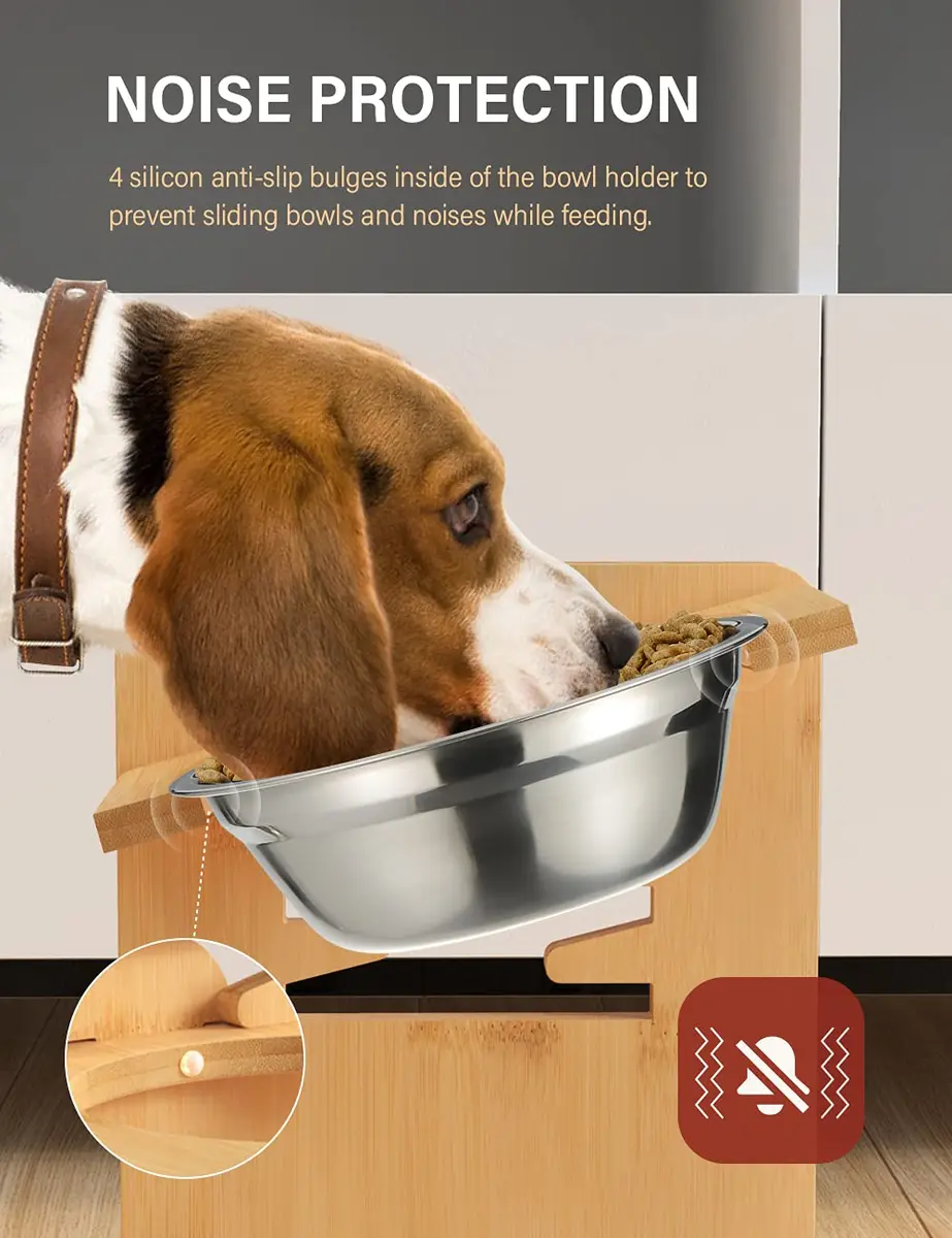 Vantic Elevated Dog Bowls, Small | Adjustable Height & Tilted Platform for Small Dogs - view 5