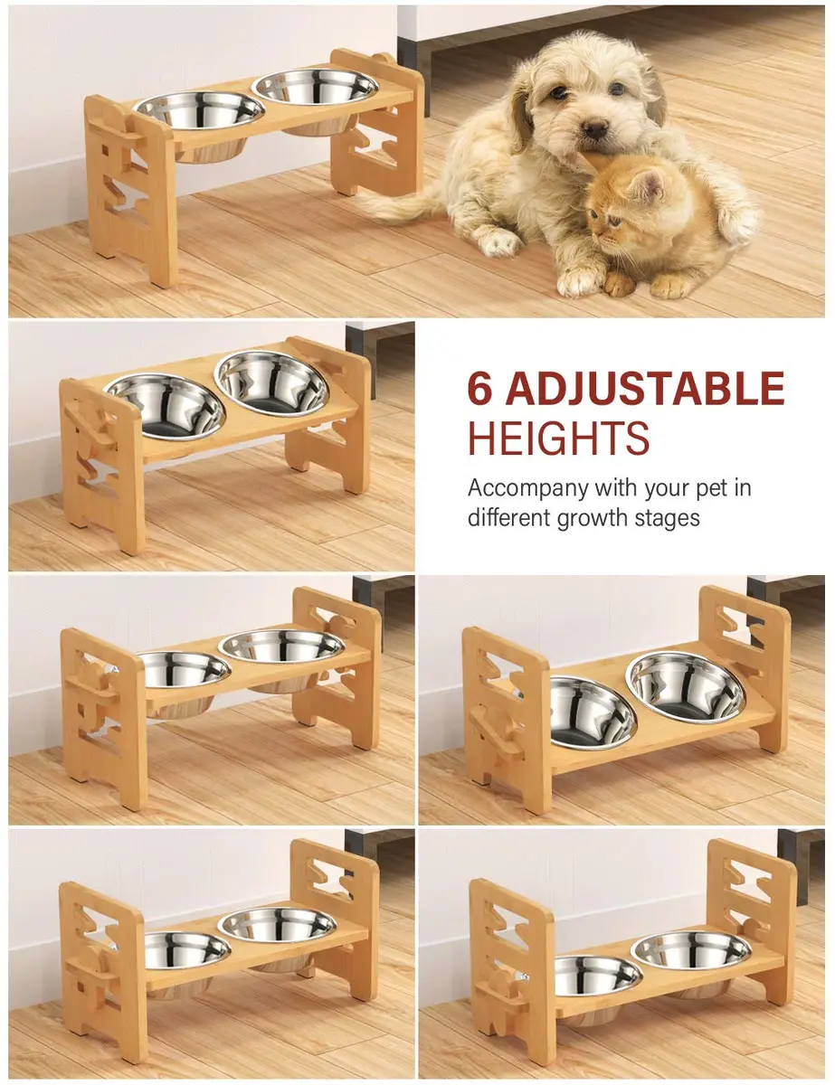 Vantic Elevated Dog Bowls, Small | Adjustable Height & Tilted Platform for Small Dogs - view 3