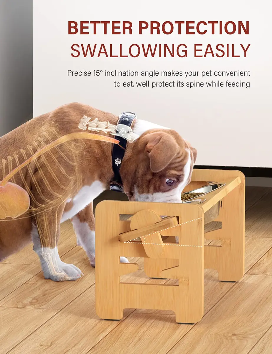 Vantic Elevated Dog Bowls, Small | Adjustable Height & Tilted Platform for Small Dogs - view 4